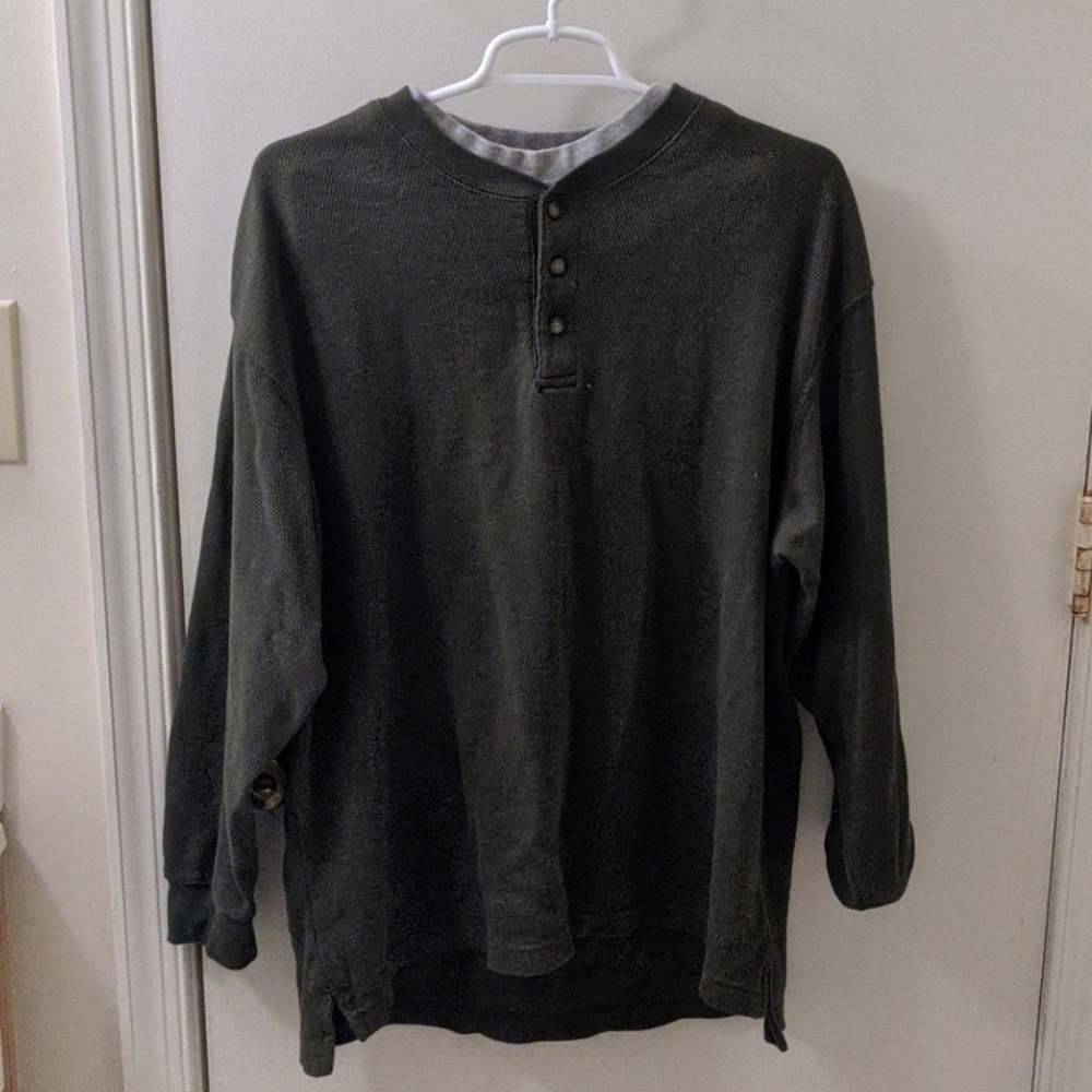 Redhead Men's Layered Look Henley Large Green